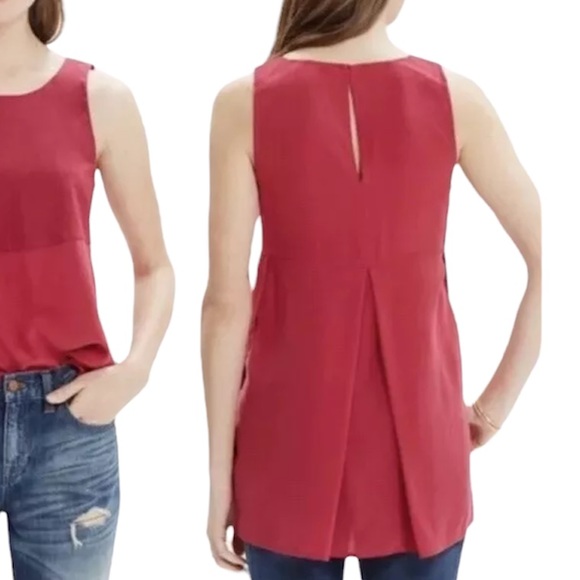 MADEWELL Sunbask Pink Silk Sleeveless Blouse Top - Picture 11 of 15